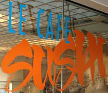 Caf Sushi, sixime tage des Galeries Lafayette, "with a breathtaking view of Opra Garnier"